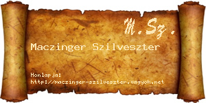 Maczinger Szilveszter névjegykártya