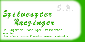 szilveszter maczinger business card